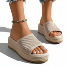 Sandalias plataforma de ratan boca de pez