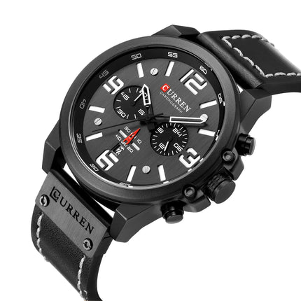 Men's Watch Sports Six Pin Quartz Watch Calendar Men's Watch Waterproof Belt Watch - tugranalmacen.com