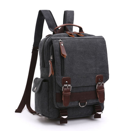 Mochila de lona versátil para viajes y escuela