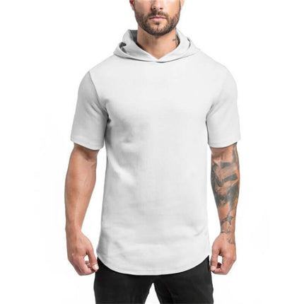 Sudadera de manga corta con capucha para hombre – color blanco