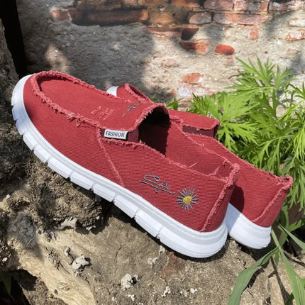 Zapatos planos sin cordones con punta redonda y bordados f.seo - tugranalmacen.com