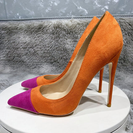 Zapatos de tacón de aguja Tikicup con elegante diseño patchwork