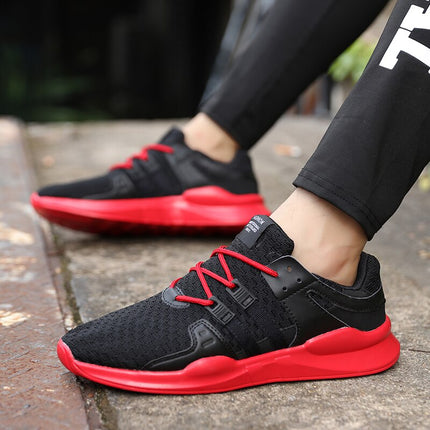 Zapatillas hombre transpirables para running con malla y suela de goma