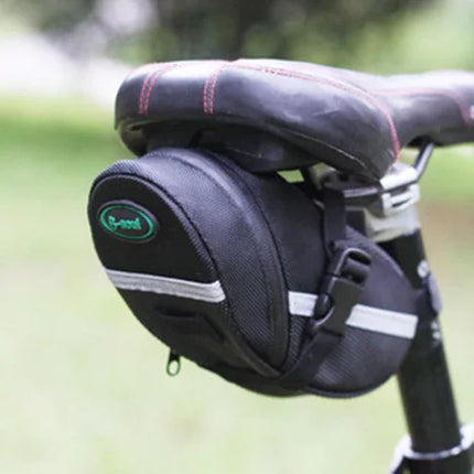 Bolsa de sillín de bicicleta con líneas reflectantes