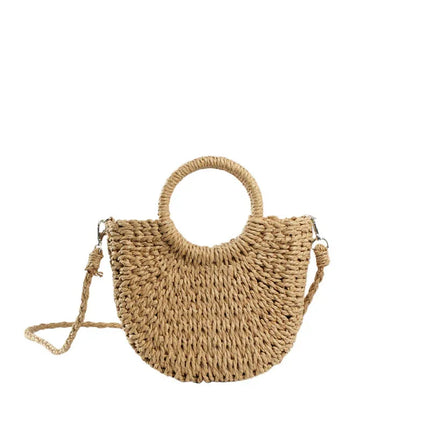 Grass woven bag women's bag ins versatile beach bag - tugranalmacen.com