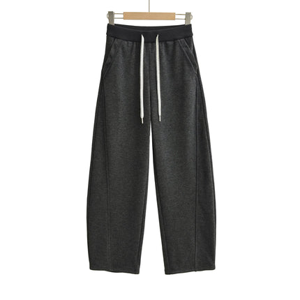Pantalones anchos y sueltos de cintura alta, elástica y cordón ajustable - tugranalmacen.com