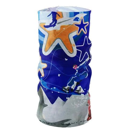 Bandana Multifuncional - Proteccion UV Deportiva Azul-Snowboard