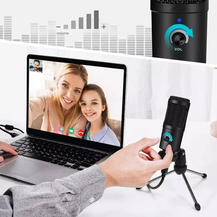 Micrófono USB versátil para grabación, streaming y conferencias