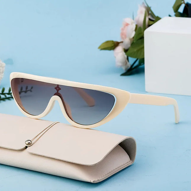 Gafas de sol de fiesta de una pieza con forma de ojo de gato para mujer, marca de lujo, con protección UV400, estilo punk Y2K, a la moda - tugranalmacen.com