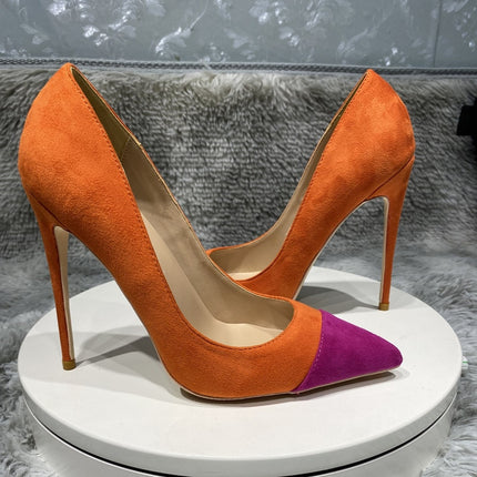 Zapatos de tacón de aguja Tikicup con elegante diseño patchwork