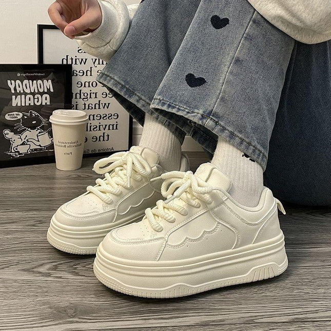 Zapatillas Plataforma Blancos, deportivas, color blanco, material sintético, estilo casual y moderno