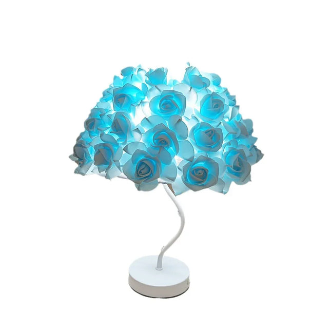 Lámpara de mesa con diseño de rosas