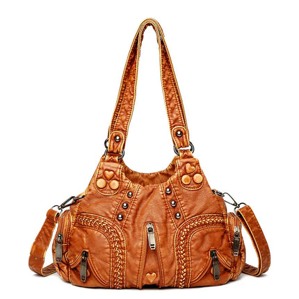Bolso de mano vintage marrón claro