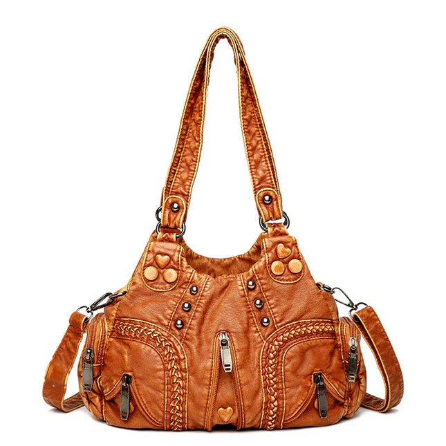 Bolso de mano vintage marrón claro