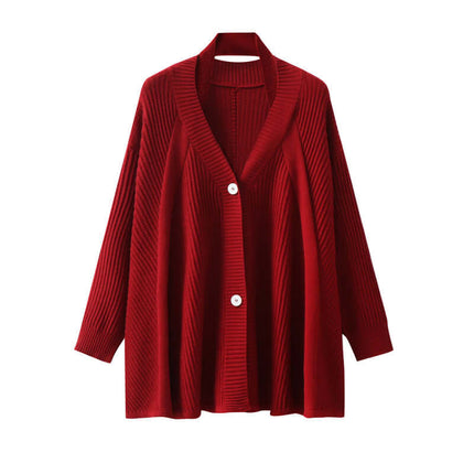 Cárdigan de punto de cuello alto para mujer en beige