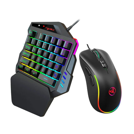 Teclado para juegos de una mano V500 con iluminación RGB y convertidor integrado compatible con consolas de juegos PS3 y PS4 - tugranalmacen.com