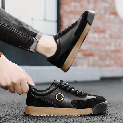 Zapatillas Streetwear Retro Urban en tonos marrón y negro, con detalles en gamuza y cuero sintético.