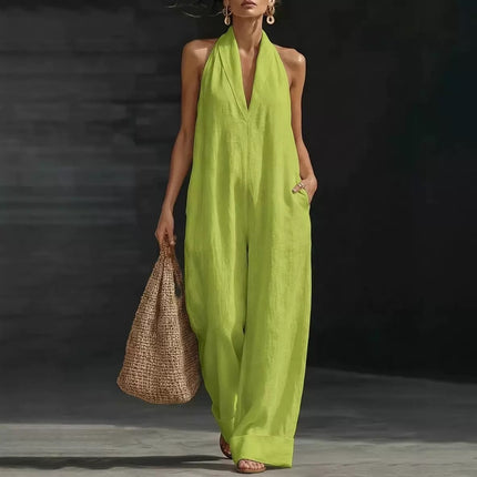 Vestido de verano escote en V para mujer sin mangas