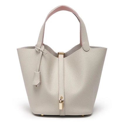 Head layer cowhide bucket bag women's leather high-end handbag - tugranalmacen.com
