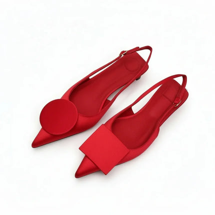 Sandalias Stiletto minimalistas rojas de tacón alto en cuero sintético estilo elegante