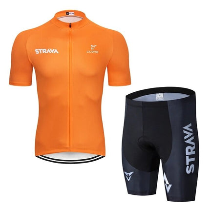 Conjunto de ciclismo de verano STRAVA Pro Team con badana de gel
