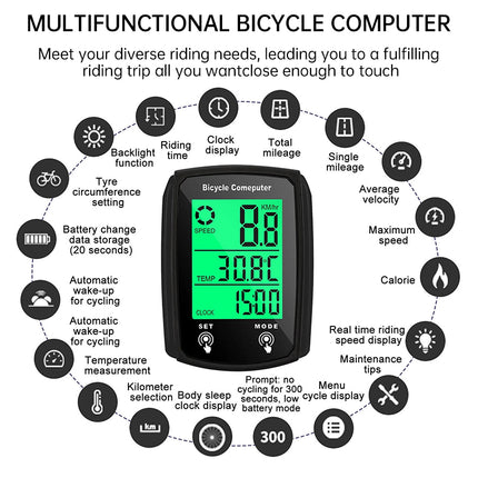 Ciclocomputador digital LCD (con cable)