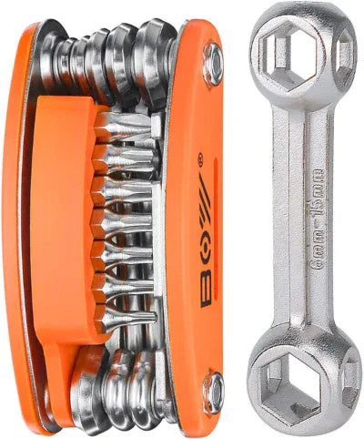 Herramienta multifunción para bicicleta en color naranja