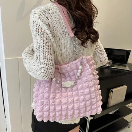 Bubble Textured Tote Bag - tugranalmacen.com