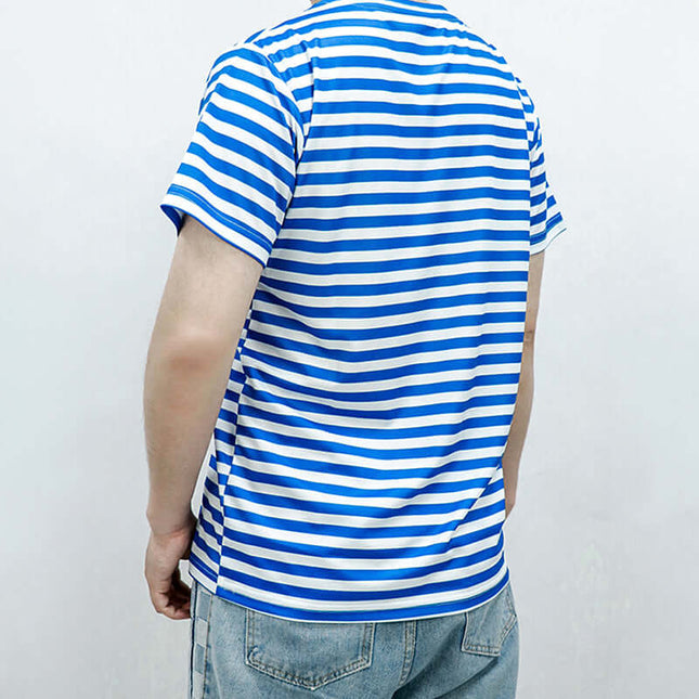 Camisa estilo breton de manga corta para hombre