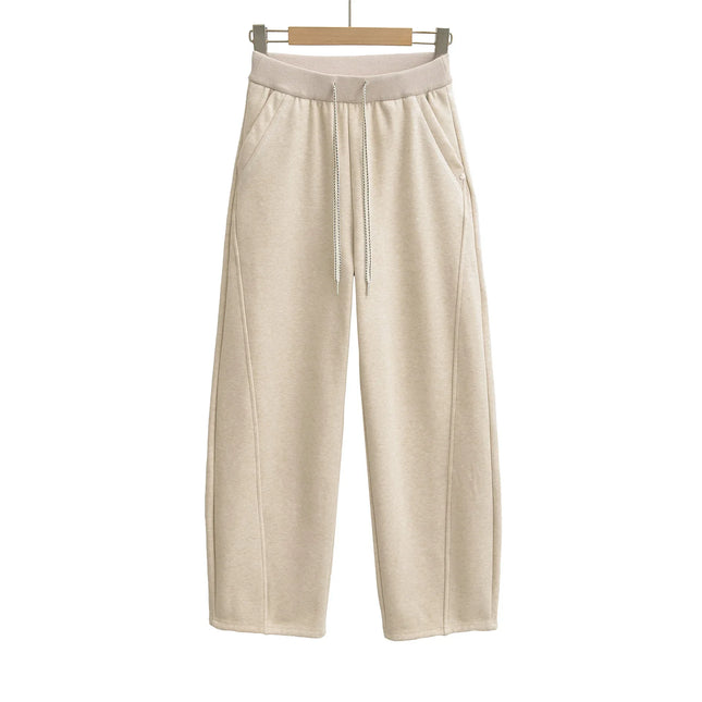 Pantalones anchos y sueltos de cintura alta, elástica y cordón ajustable - tugranalmacen.com