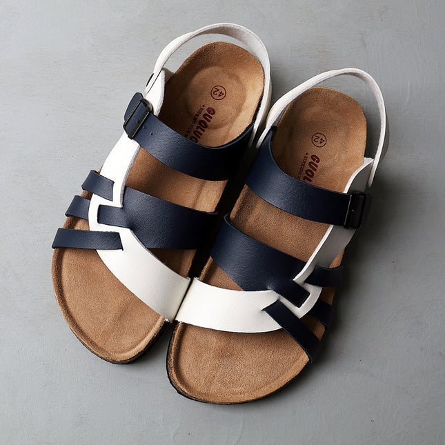Sandalias de hombre de verano con suela de corcho antideslizante