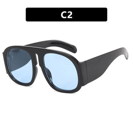 Gafas Espejo plano estilo piloto retro, montura grande con protección contra la luz azul. - tugranalmacen.com