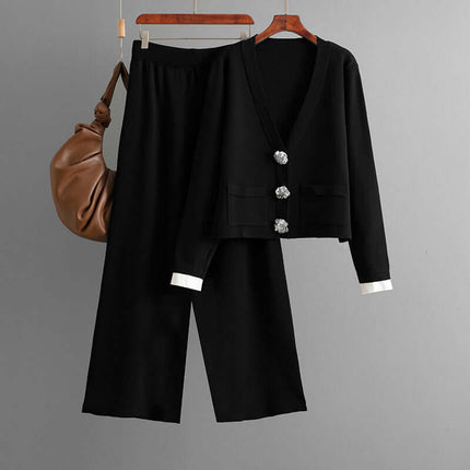 Conjunto de top y pantalón ancho informal