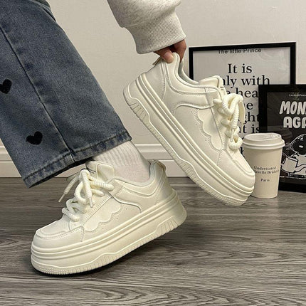 Zapatillas Plataforma Blancos, deportivas, color blanco, material sintético, estilo casual