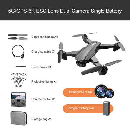 Dron R20 con GPS y cámara HD dual 4K-6K + seguimiento