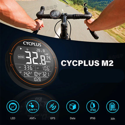 CYCPLUS M1 Racer Plus Bicycle GPS Stopwatch Cycling Computer Speedometer Odometer Bluetooth ANT+ - tugranalmacen.com