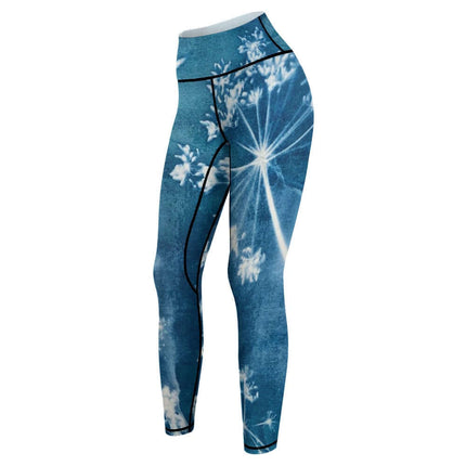 Leggins de yoga y deportivos cómodos para mujer Blue Flower