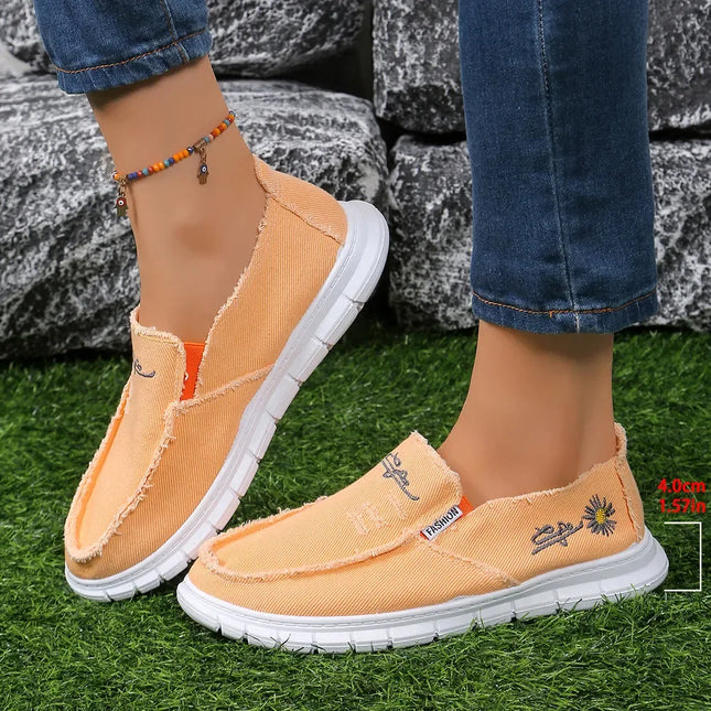 Zapatos planos sin cordones con punta redonda y bordados f.seo - tugranalmacen.com