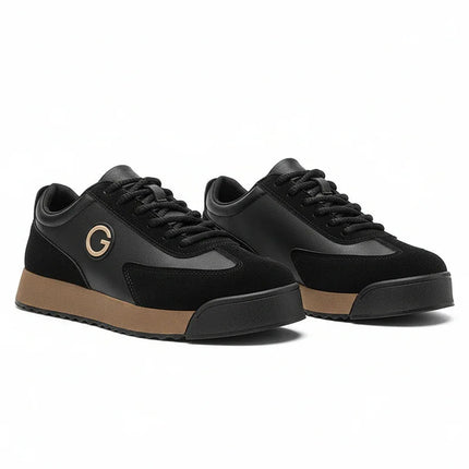 Zapatillas streetwear retro marrón y negro para hombre