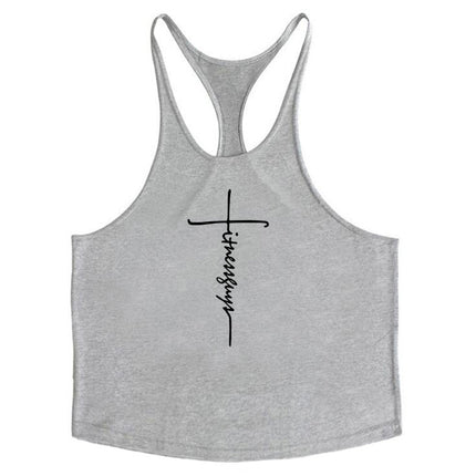 Camiseta de tirantes en algodón para culturismo y fitness.