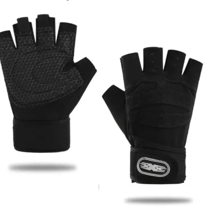 Guantes de ciclismo fitness con protección para muñecas guantes de medio dedo. - tugranalmacen.com