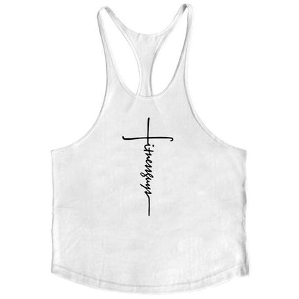 Camiseta de tirantes en algodón para culturismo y fitness.