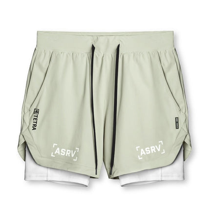 Pantalones cortos deportivos de doble capa y secado rápido