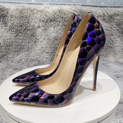 Elegantes zapatos de tacón alto con diseño geométrico para fiestas