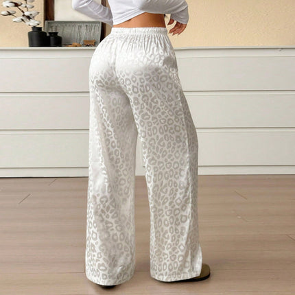 Pantalones largos jacquard blancos para cualquier ocasión