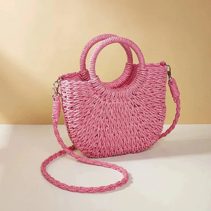 Grass woven bag women's bag ins versatile beach bag - tugranalmacen.com
