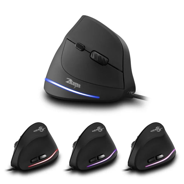 ZELOTES T20 Vertical Mouse Grip Ergonomic Laptop Desktop Wired Mouse - tugranalmacen.com