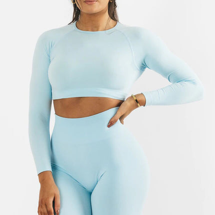 Conjunto deportivo de dos piezas de manga larga y cintura