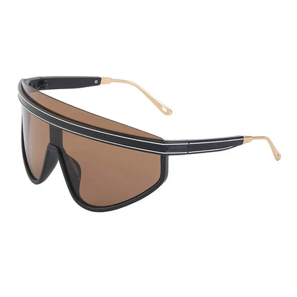 Personalized Large Frame One-Piece Lens Sunscreen Sunglasses For Women High Sense Windproof Ins Sunglasses - tugranalmacen.com
