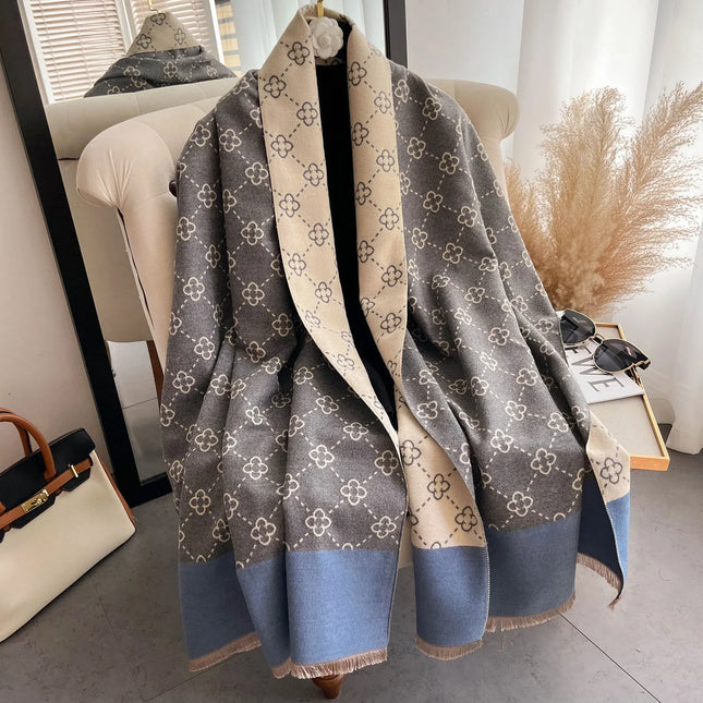 Bufanda de cachemira sintética para mujer, cálida y gruesa - tugranalmacen.com